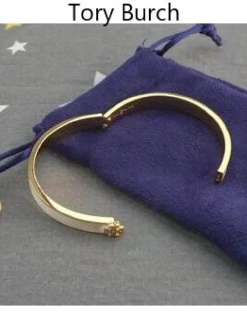 Tory Burch Kira Enamel 7mm Bracelet Bangle in New Ivory (Brand New) Medium
